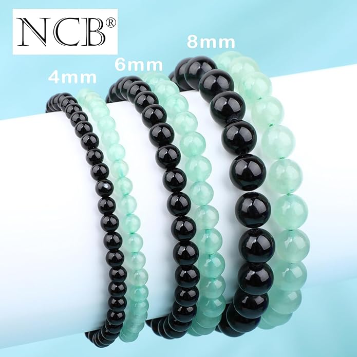 NCB 2.3-Piece 4mm Natural Crystal Gemstone Stretch Bracelets – Handmade Reiki Energy Healing Jewelry for Meditation,Yoga, Unisex