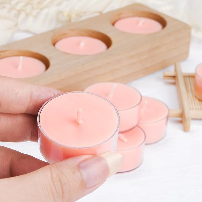 DEYBBY Natural Hibiscus Orchid Scented Soy Wax Tealight Candles Bulk, Aromatherapy Luxury Tea Candle Set of 36-4 Hour Burning Great Gift