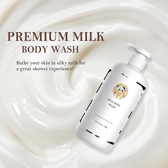 Milk Moisturizing Body Wash,Hydrating Shower Gel for Men & Women,Mild Gentle Body Cleanser,Nourishing Skincare Body Wash for All Skin Types, 500 ML(C)