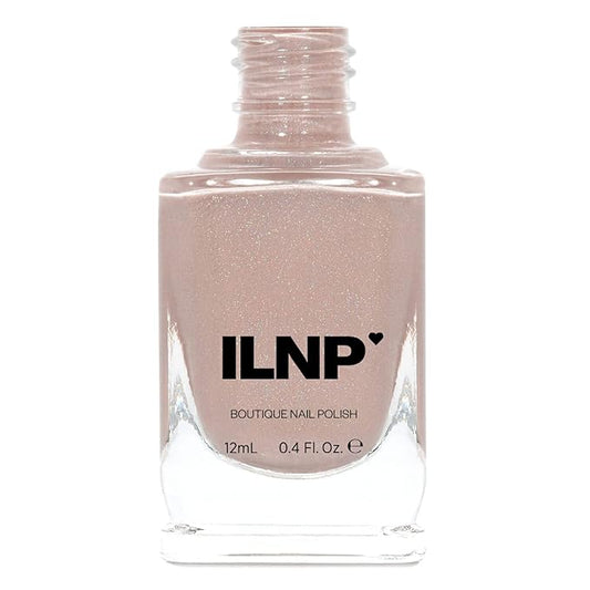 ILNP Overcoat - Creamy Beige Neutral Nude Nail Polish, Subtle Holographic, Chip Resistant, 7-Free, Non-Toxic, Vegan, Cruelty Free, 12ml