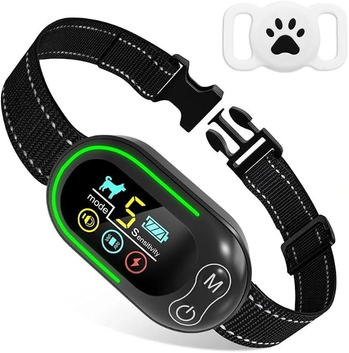 Smart Anti Bark Collar for Dogs | Rechargeable Dog Collar IP67 Waterproof with 5 Adjustable Sensitivity Levels | 3-in-1 Training Modes for All Dog Sizes with Dog tag| Stop Barking Instantly