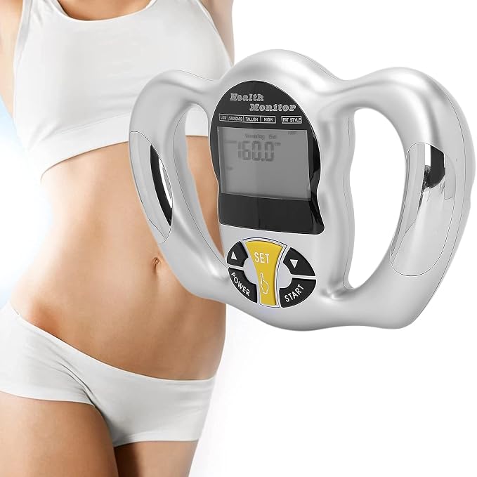 Handheld Body Fat Measuring Instrument BMI Meter, Body Fat Tester, Body Composition Smart Scale Analyzer, Tracks Heart Health, Vascular Age, BMI, Fat, Muscle & Bone Mass, Water