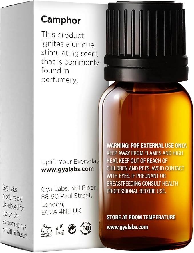 100% Pure Camphor Essential Oil - 0.34 Fl Oz - Camphor Oil for Hair, Skin, Diffuser, Aromatherapy & DIY Candle Making Scent