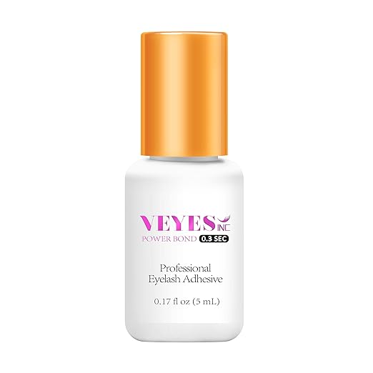 VEYES INC Eyelash Extension Glue 0.3 Sec Drying Up to 8 Weeks Retention Black Lash Adhesive Salon Use for Lash Tech 0.17 fl.oz / 5ml