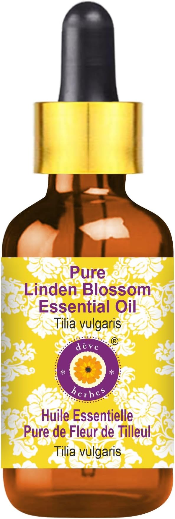 dève herbes Linden Essential Oil (Tilia vulgaris) with Glass Dropper | Pure | Non-Sticky | Non-Greasy | Lightweight | Men & Women | All Skin Types | Steam Distilled 5ml (0.16 oz)