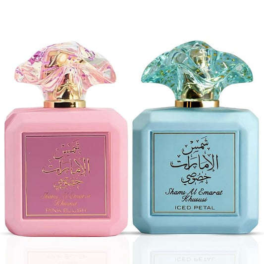Ard Al Zaafaran Shams Al Emarat Khususi Pink Blush & Iced Petal Eau de Parfum Sprays 100ml (3.4 oz)