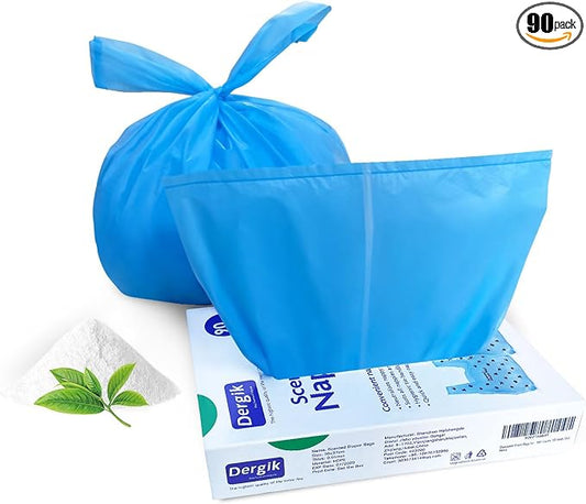 Personal Care Sanitary Disposal Bags (90 counts), Scented | for Sanitary Tampons, Pads, Liners, Wipes,Women Period Disposal | No Mess, Odor-Reducing,Hygiene Bags, Blue