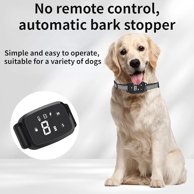 Dog Bark Collar,Rechargeable Smart Barking Collar, Anti Barking Training Collar with Sensitivity Beep Vibration Shock, Bark Shock Collar for Large Medium Small Dogs