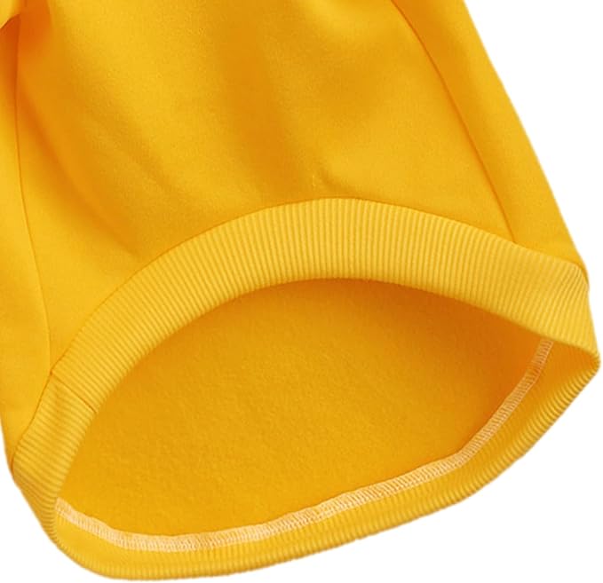 Soft Puppy Sweater for Small Dogs Winter Pullover, Yellow M | Elastic Cuffs Pet Clothes, Holiday Party Matching, Fall Winter Daily Outfit, Soft Breathable Machine Washable Sweatshirt