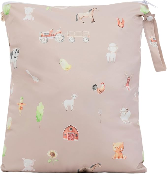Ali+Oli Wet Dry Bag, Dual Compartment, Water Resistant, Baby Gear | Swimwear storage, Stroller attachment, Daycare essentials, Clothing separation, Travel organization, Reusable