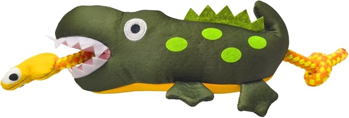 Durable Squeaky Plush Rope Dog Tug Toy for Large Aggressive Chewers