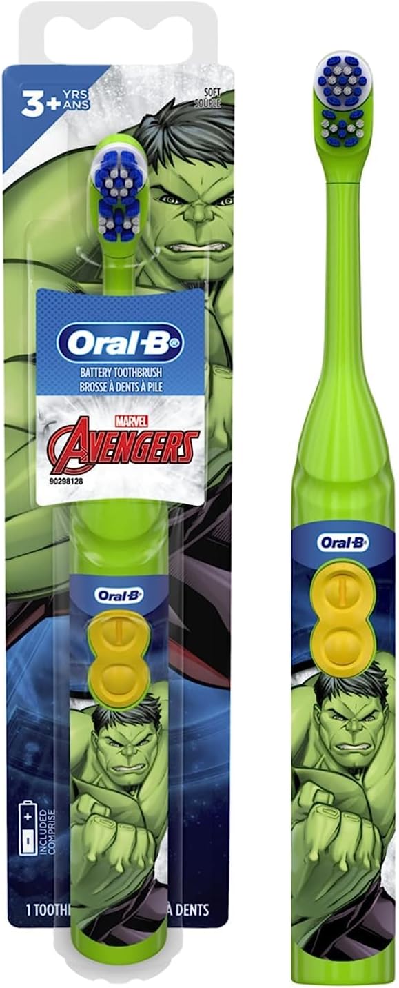 Oral-B Kid's Battery Toothbrush | Marvel's Avengers | Soft Bristles | For Ages 3+ | Pack of 2