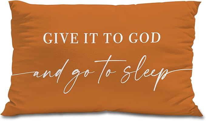Give It to God and Go to Sleep, Decorative Pillows Cover for Bed, Throw Pillows Cover for Bed,12x20 Inch Pillow Case,Decorative Bed Pillows Cover for Bedroom Room(12x20,croci)