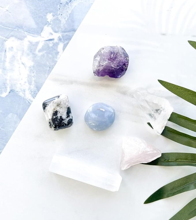 Anxiety & Stress Relief Crystal Set | Calming Healing Stones for Relaxation, Emotional Balance & Grounding | Meditation & Mindfulness Crystals Gift