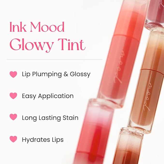 Peripera Ink Mood Glowy Tint | Lip-Plumping, Naturally Moisturizing, Lightweight, Glow-Boosting, Long-Lasting, Comfortable, Non-Sticky, No White Film (02 CORAL INFLUENCER)