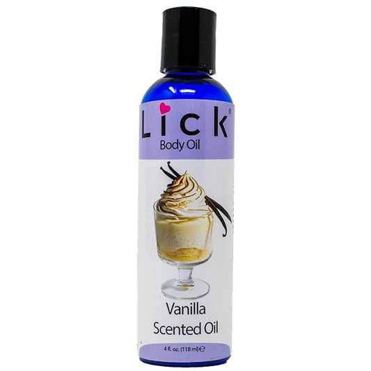 LICK Vanilla Dessert-Inspired Scented Body Oil – Fast-Absorbing Daily Hydration with Almond Oil & Vitamin E – 4 oz