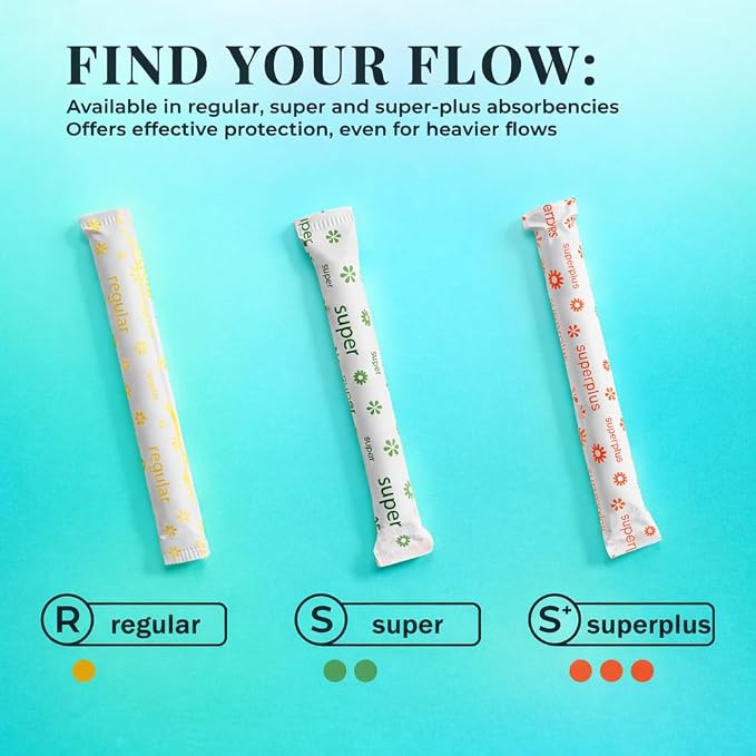 Tampon Tribe Super Plus Organic Tampons for Women | 36 Non-Toxic Tampons | Natural 100% Organic Cotton, Hypoallergenic, Metal and Chemical Free with Biodegradable Applicator | (36 Count - Super +)