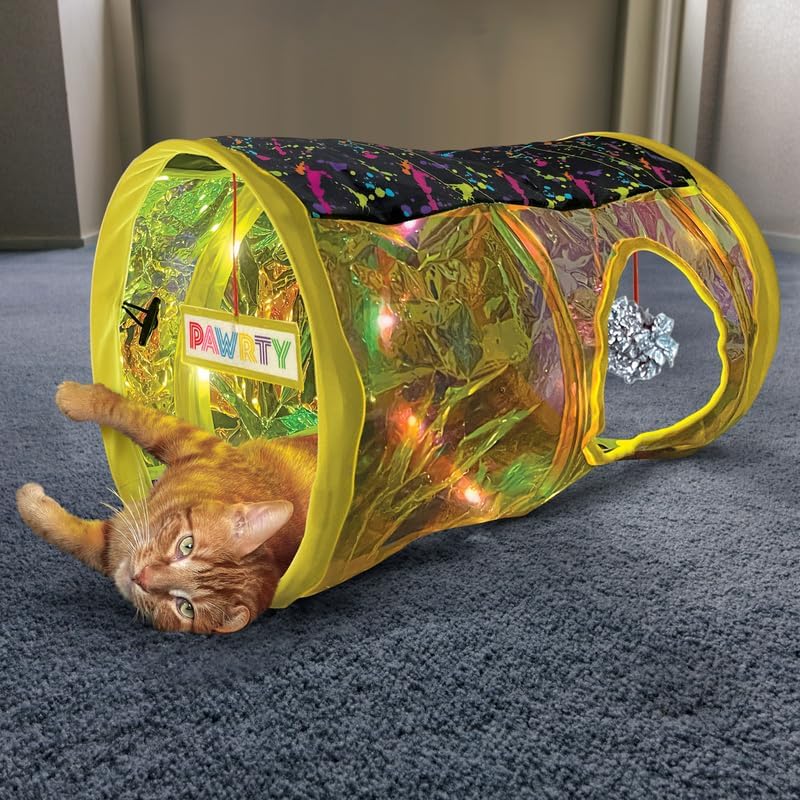 KONG PlaySpaces Rave Cave Cat Hideaway with Music/Lights, Collapsible House