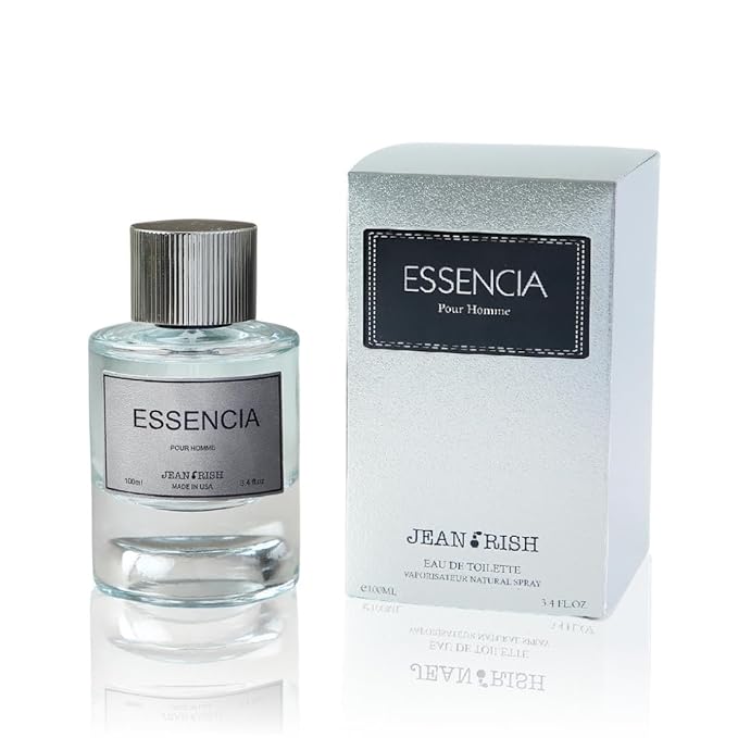 Jean Rish Essencia, Eau De Parfum for Men (3.4 Fl Oz / 100ml) with Mint-Lemon-Vanilla, Long Lasting and Luxury Fragrance