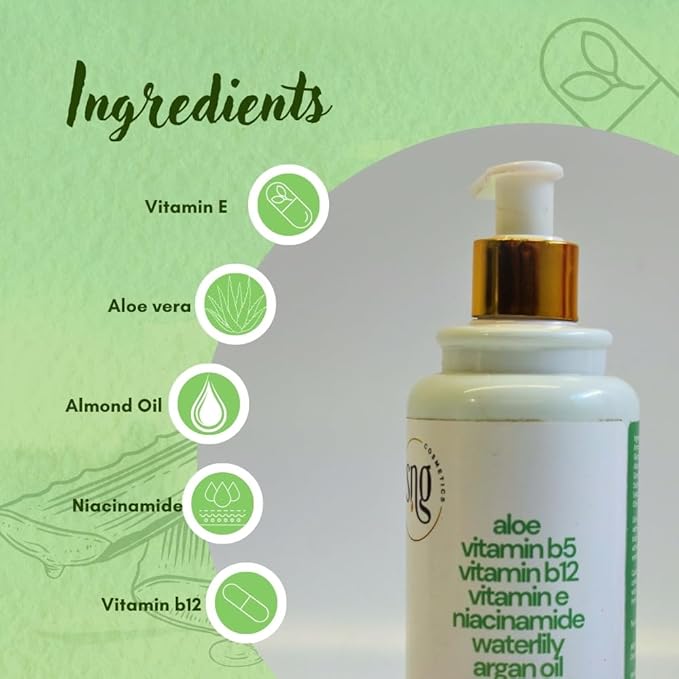 Moisturizing Aloe Vera Body Lotion, Lotions for Dry Skin with Niacinamide & Vitamin E, Paraben Free, Non-Greasy, Moisturizer, 10.14 FL OZ