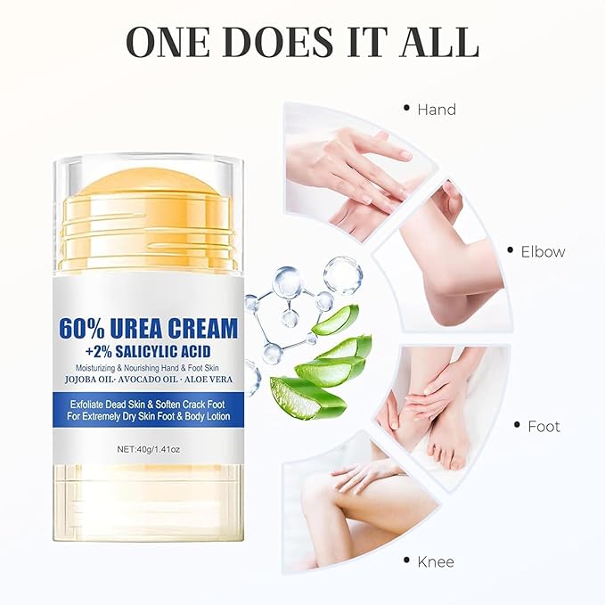 60% Urea Hydrating and Anti-Cracking Foot Cream,Relieves And Repairs Cracked Dry Feet And Hands,Foot Lotion Heel Stick Repairs and Hydrates Dry and Cracked Feet and Hand