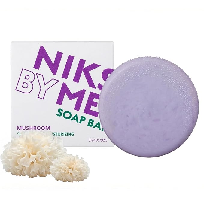 Snow Mushroom Soap Bar – Hydrating Solid Serum Cleanser with Tremella & 65% Natural Oils, Gentle Face & Body Wash for Dry Sensitive Skin, No Synthetic Fragrance, Vegan K-Beauty, 3.5 oz