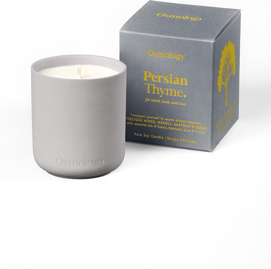 Persian Thyme Aromatherapy Candle – Thyme, Neroli & Oudh Scented Candle, Plant-Based Wax, Mini 4.5 oz, 15 Hour Burn Time, Exotic & Woody Candle