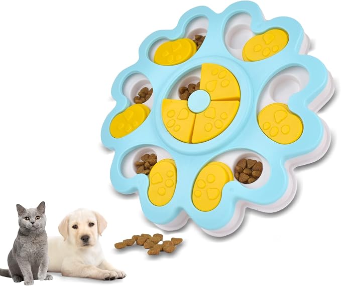 Dog Puzzle Toys for Smart Dogs Treat Dispensing Mental Stimulation Toys Dog/Cat Puzzle Feeder Dog Enrichment Toys Interactive Dog Toys for Boredom (Flower)
