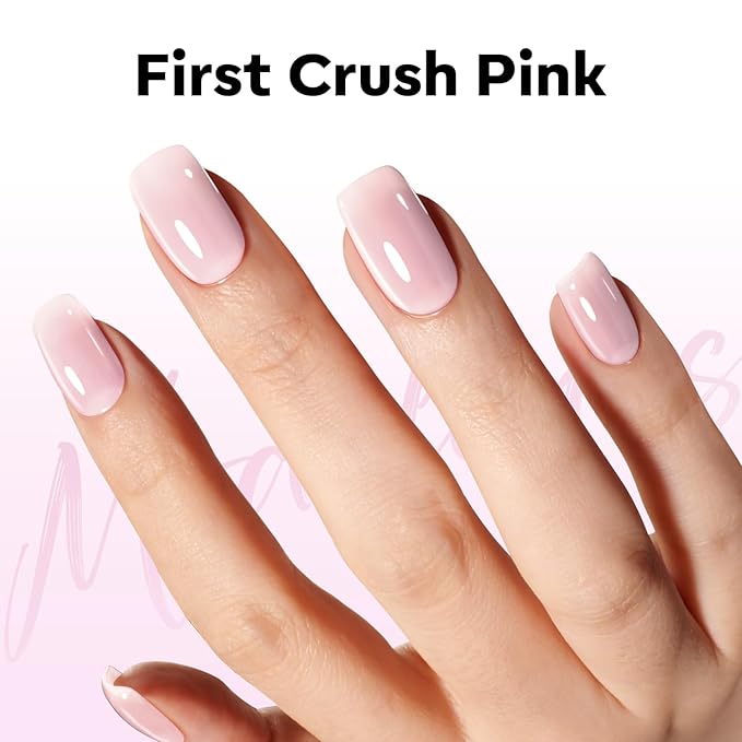 modelones Pink Gel Polish Jelly Sheer Milky Pink Gel Nail Polish Nude Polish Translucent Soak off LED Nail Gel DIY Manicure Soap Nails Clean Nail Polish 15 ML