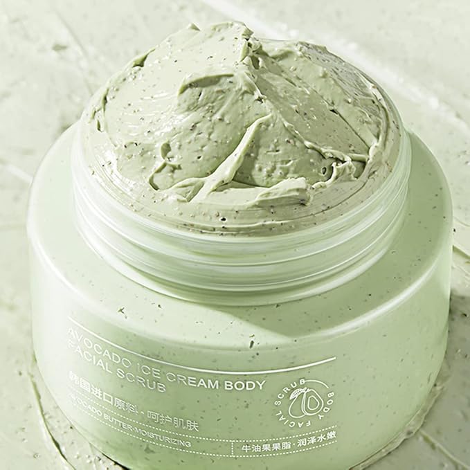 Body Scrub - Exfoliates & Deeply Nourishes for Smooth, Radiant Skin (Avocado)