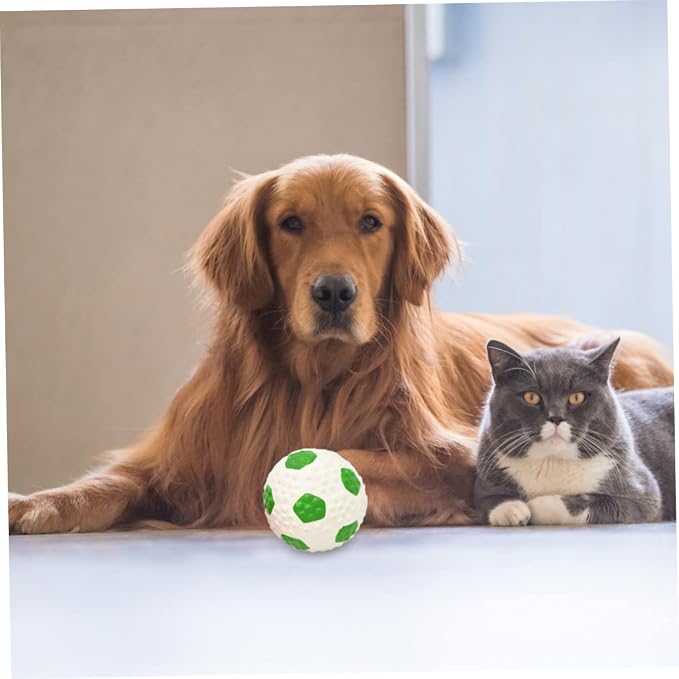 2Pcs Dog Latex Balls Squeaky Teething Toys for Dogs Elastic and Durable Fetch Balls Dog Toys for Interactive Play and Chewing