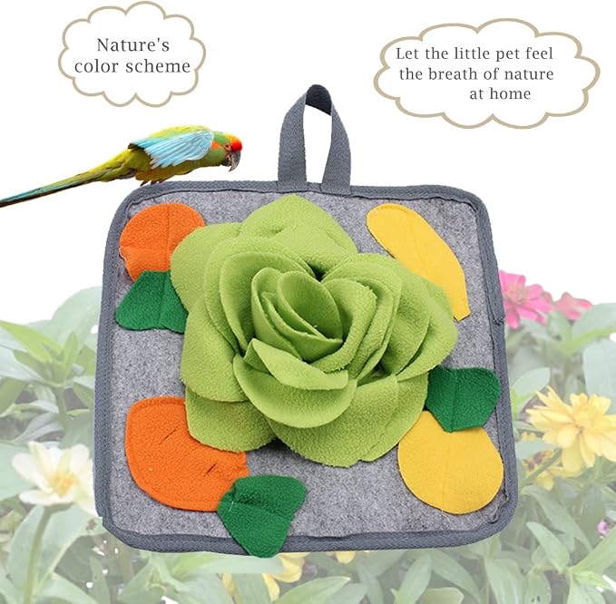 Abizoo Rabbit Snuffle Mat, 11.8" Washable Foraging Toy for Guinea Pig