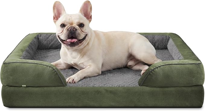 Orthopedic Medium Dog Dogs, Egg-Crate Foam Dog Couch with Washable Removable Cover, Waterproof Lining and Nonskid Bottom
