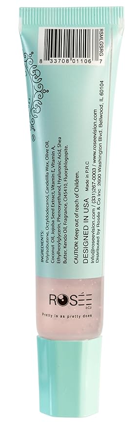 Rosee Lip Gloss Vegan & Cruelty Free Treatment, Professional Make up, Long Lasting Glossy with Shea Butter, Moisturize, Protect & Smooth, High Shine, Non-Sticky (e. Sparkling Gold, 0.5)