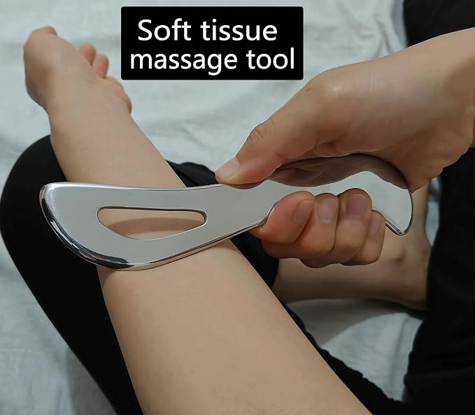 4 in 1 Stainless Steel Muscle Scraper Tools Set,Gua Sha Massage Scraper Scraping Tool Physical Therapy (4PCS Set)