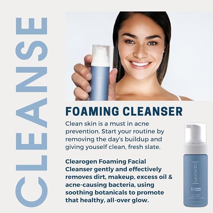 Clearogen Foaming Facial Cleanser, Face Wash Women/Men, Facewash, Face Soap, Acne Cleanser Face Wash, Facial Wash, Foaming Face Wash