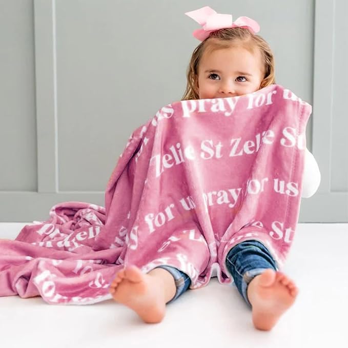 Yofair Ships Next Day, Personalized Blanket Gifts for Teen Girls Custom Blankets with Name Flannel Throw Girls Blanket Customized Gifts for Kids Adult