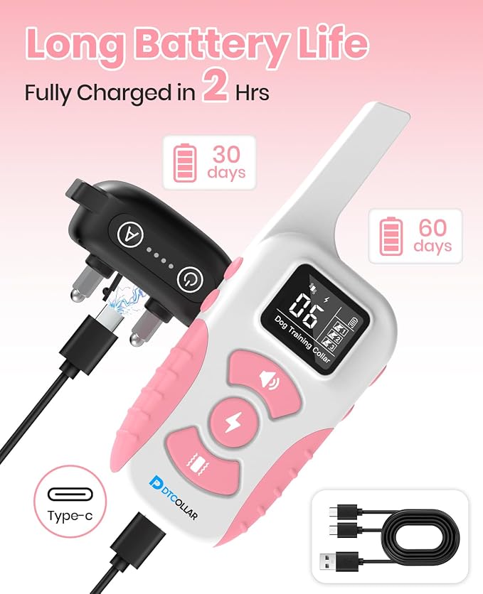 2 Dogs Bark Collar with Remote, 2-in-1 Bark and Shock Collar Combo, 3300Ft Dog Training Collar 2 Pack - Auto Anti Bark/Beep/Vibration/Shock, IP67 Smart E-Collar with 5 Adjustable Levels of Sensitivity