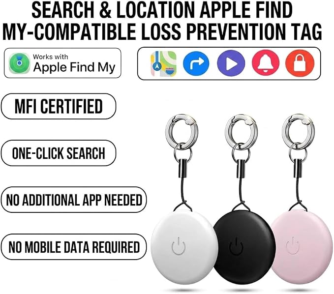 Smart Pet Tracker AirTags & Collars Set (2 Pack), for Apple Find My Certified Bluetooth Item Finder for Cats and Small Dogs, Waterproof GPS-Style Locator Tag with Replaceable Battery(White)