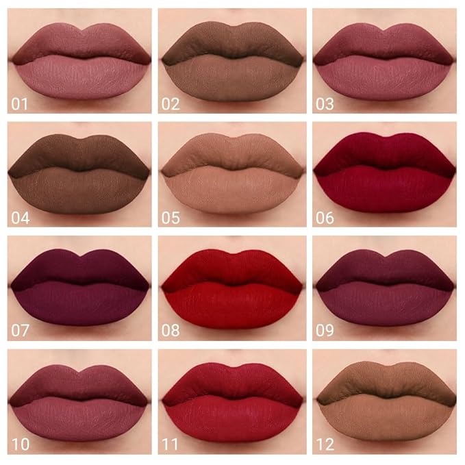 evpct 1Pcs Plum Purple Silky Velvet Matte Liquid Lipstick Lip Gloss Set for Women Long Lasting 24 Hours Color Stay Lipstick 07#