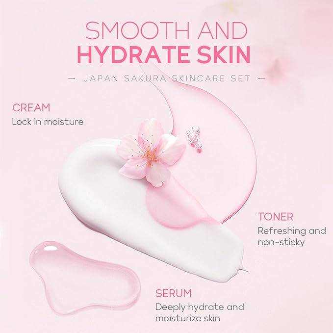 Skin Care Set, Cherry Facial kit for women, Skincare Kit Gifts For Teenage Girls, Skin Care Kit, Skincare Sets & Kits with facial wash, Toner, Serum, Eye Cream, Face Cream Birthday Beauty Care 5pcs