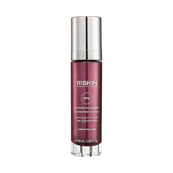 111SKIN Sunscreen SPF 50, Mineral Face and Non Greasy Sunscreen for Daily Use, Broad-Spectrum UVA/UVB and Blue Light Protection, Niacinamide and Polyglutamic Acid, 50 ml