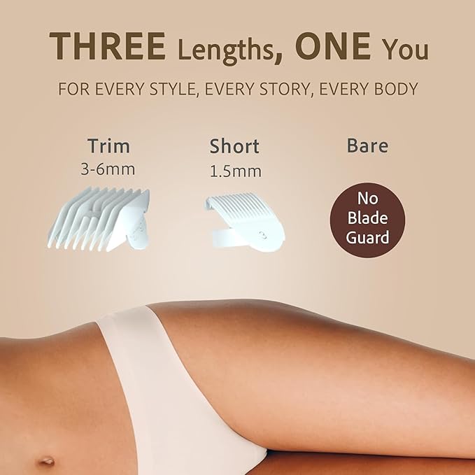Bikini Trimmer for Women, Pubic Hair Trimmer, Waterproof, USB-C Rechargeable, LED Light, Replaceable Blade, Electric Razors for Women, Electric Lady Shaver (Violet)