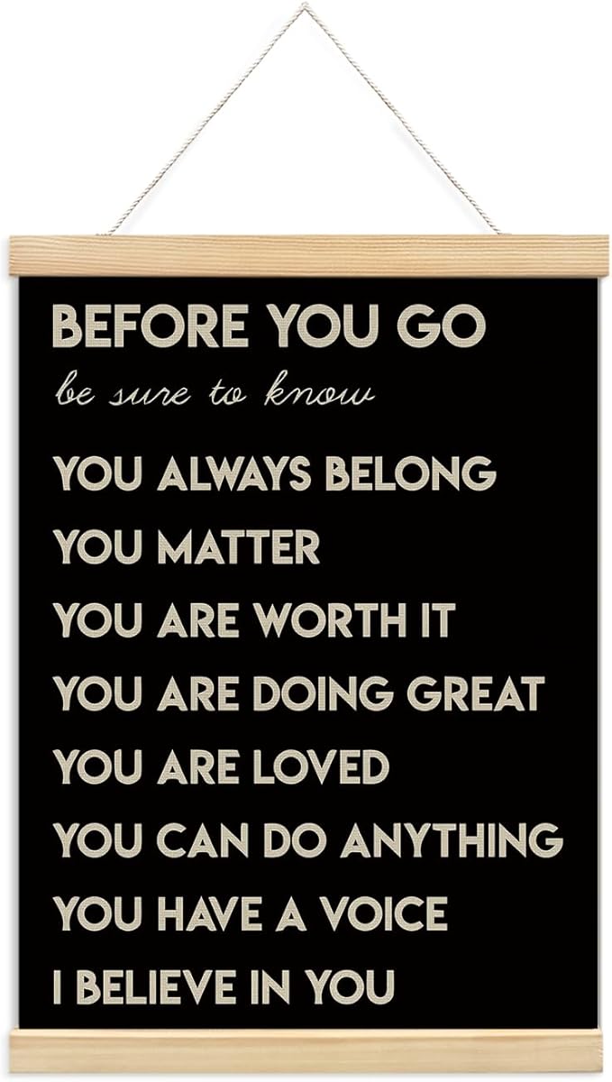 foedor Black Mental Health Affirmations Nurse Office Wall Art Decor, 12x16 | Inspirational Mental Health Posters Wall Decor, Positive Sign Wall Art for Office Bedroom Kids Playroom