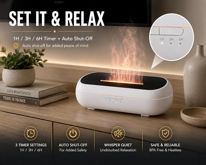 AquaAura Essential Oil Diffuser, 160ml Ultrasonic Aroma Diffuser with Color-Changing Mist, 7 LED Colors, Timer & Auto Shut-Off for Bedroom, Home & Office