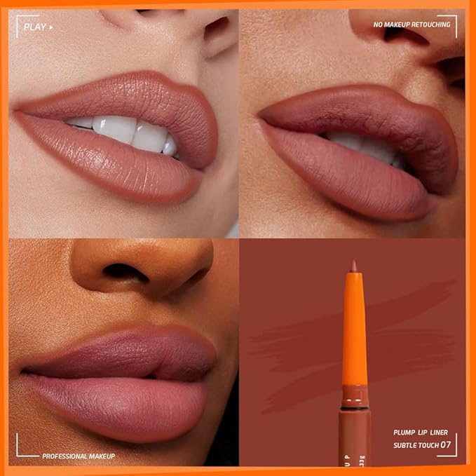 Retractable Lip Liner Pencil for Shaping & Sculpting Lips,Creamy Matte Gel Crayon Lip Liner Pencil delineador de labios,Long Lasting Waterproof Lipstick LipLiner (07#, 1 Count (Pack of 1))