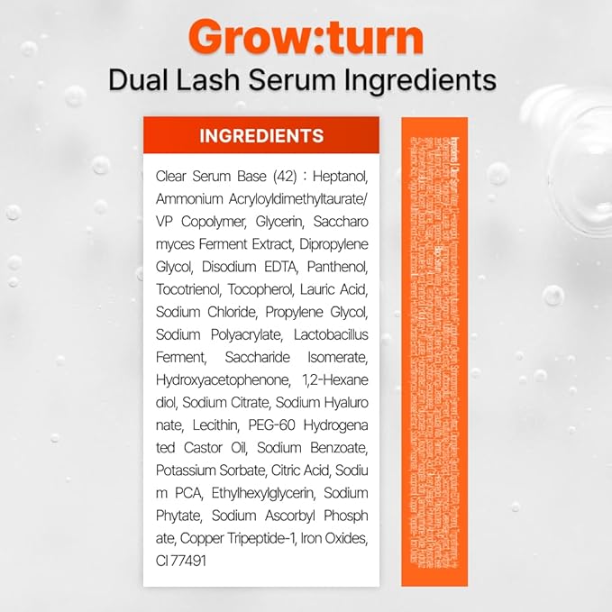 lilyeve GROWTURN Eyelash Growth Serum, Korean Lash Enhancing Serum for Longer Natural Lashes, 2-in-1 Dual Lash Serum for Day & Night Care, Prostaglandin Free with Biotin & Exosome, 0.27 fl. oz.