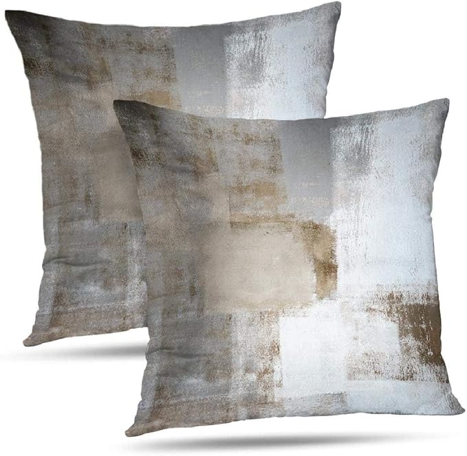 Throw Pillow Covers for Couch, 20x20 Inch, 2 Pack, Brown | Decorative Throw Pillow Covers Cushion Covers for Couch Bedroom Sofa Living Room