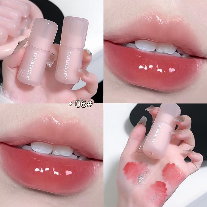 4 Colors Mirror Lip Glaze Makeup,Plumping Hydrating Lip Gloss Set,Long-Lasting Moisturizing Lip Stain,Non-Sticky for Women and Girls