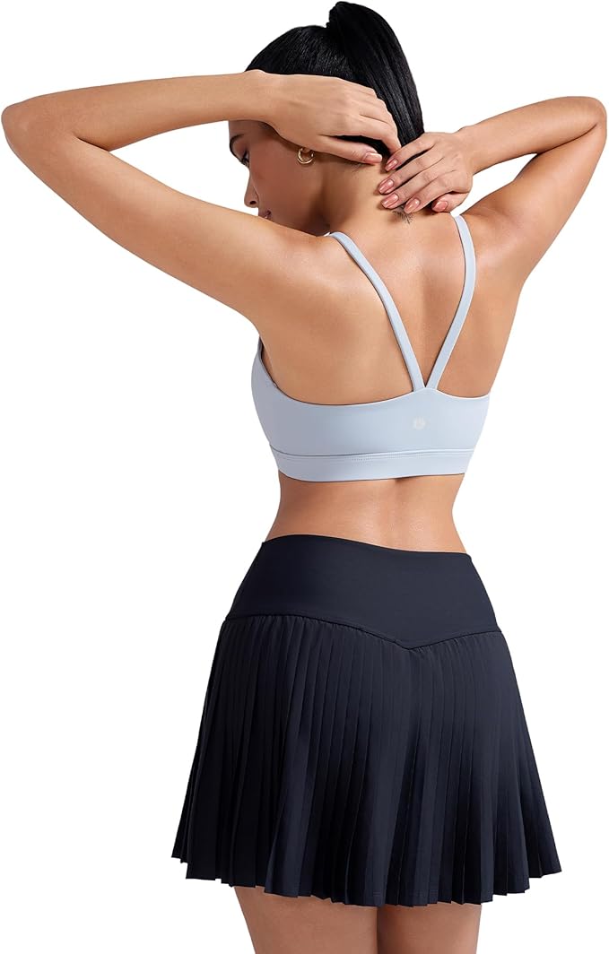 RUNNING GIRL Sports Bras for Women,Light Impact Molded Cup Strap Sports Bra with Sewn in Pads,Best for A-C Cup